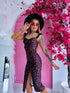 "RUBY FLOWER SORBET 89" midi kleita - sarkana ar melnu